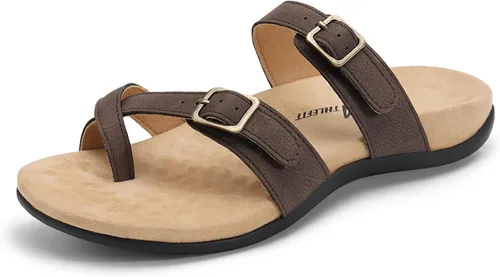 Vista 12 de Athlefit Sandalias ortopédicas para mujer con soporte de arco ajustable y cómodas para caminar