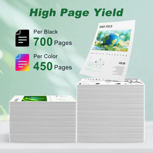 Vista 3 de MYTONER 67XL HP - Tinta de repuesto para impresora HP Ink 67 Negro/Color Combo Pack HP 67XL para DeskJet 6055e 2755e 2855e 2800e 4155e 2700e 2700