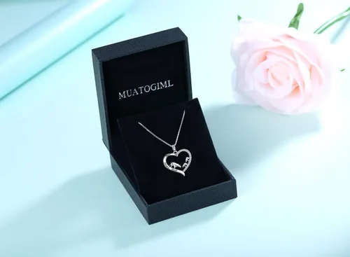 Vista 7 de Regalo para el día de la madre, plata de ley 925, collar con colgante de corazón de amor, mamá, oso, panda, elefante, perezoso, animales, collares