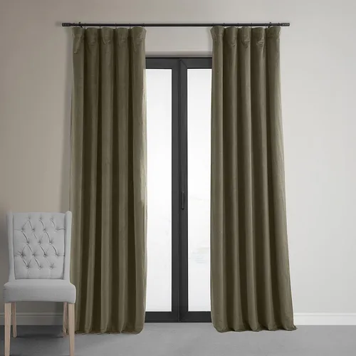 Vista 24 de HPD Half Price Drapes Cortinas Opacas Térmicas de Terciopelo Signature para Sala de Estar de 63 Pulgadas de Largo (1 Panel) con Bolsillo para Barra