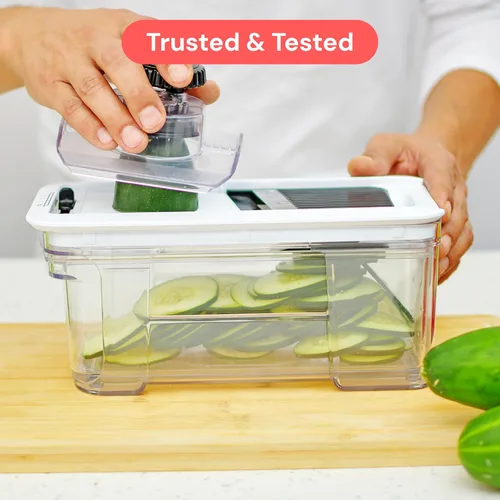 Vista 8 de Cortador de mandolina Fullstar para cocina - Picador de verduras, picador de cebolla y patata, picador de alimentos, verduras, frutas