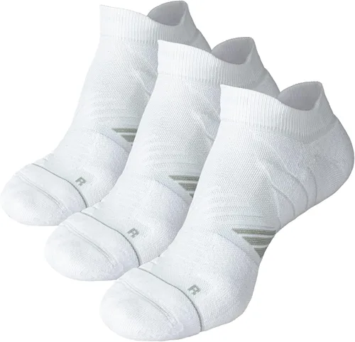 Vista 20 de Hylaea Calcetines deportivos para correr sin visibles, antiampollas, con tecnología Coolmax, sin costuras y antiolor 3 Pares Negro