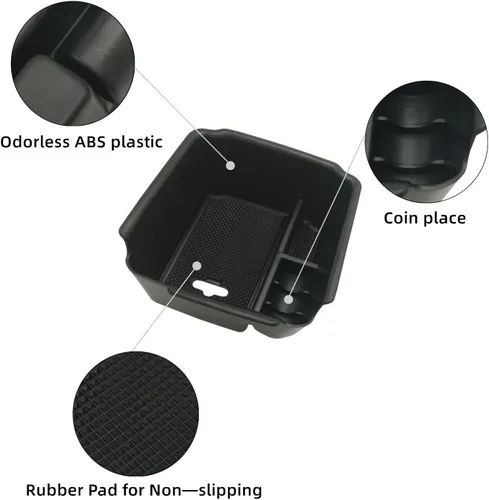 Vista 4 de Compatible con VW Tiguan 2018 2019 2020 2021 2022 2023 2024 y 2022 2023 2024 VW Taos Organizador de bandeja de consola central Inserto ABS Caja