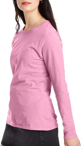 Vista 3 de Hanes - Camiseta ligera de 100 algodón de manga larga para mujer de la gama Originals