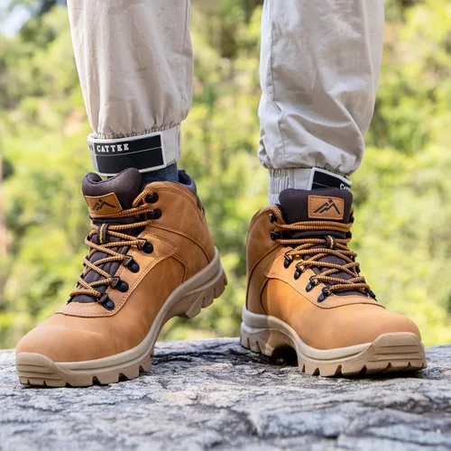 Vista 5 de CC-Los Botas de senderismo impermeables para hombre, ligeras, antideslizantes, agarre de alta tracción