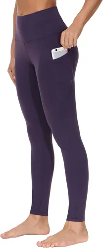 Vista 2 de The Gym People - Pantalones deportivos gruesos de tiro alto, con bolsillos y control de abdomen, leggings para entrenar, correr, hacer yoga