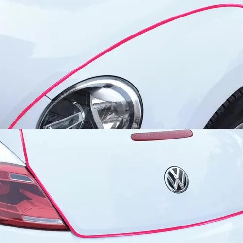 Vista 3 de Moldura Decorativa para Interior de Automóvil Panel de Puerta Tablero Tira de Ajuste para Espacios 10 pies (Rosa)