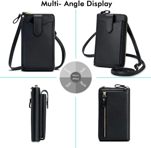Vista 2 de Peacocktion - Bolso pequeño para teléfono celular, para mujeres, minibolso de hombro ligero para cruzarse por el cuello, con ranuras para tarjetas