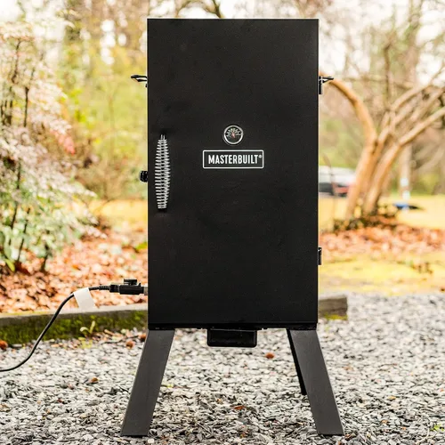 Vista 10 de Masterbuilt® Ahumador eléctrico vertical para barbacoa de 30 pulgadas con control de temperatura analógico, estantes cromados para ahumar y 535