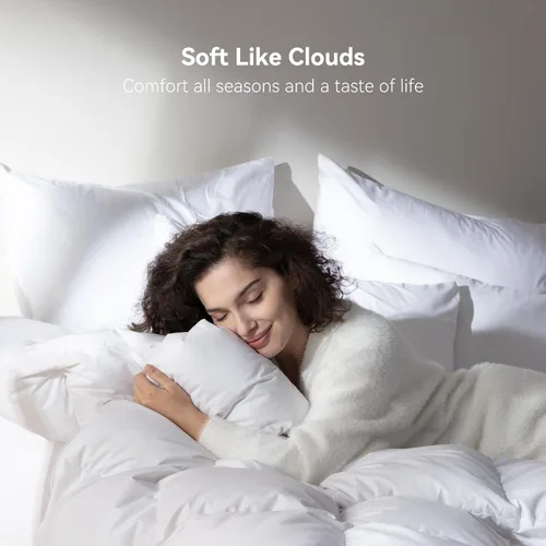 Vista 7 de Ousidan Goose Feather Down Comforter Calking Size,100% Organic Cotton Duvet Insert,All-Season Luxury Duvet Insert