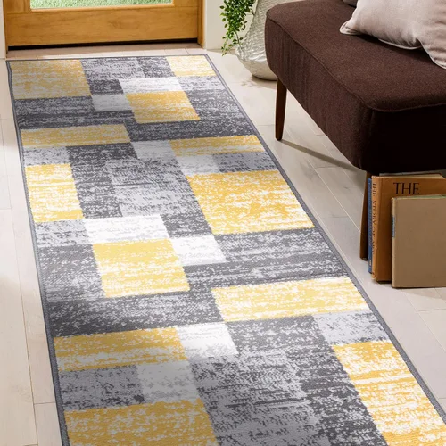 Vista 7 de Rugshop Oslo - Alfombra moderna geométrica resistente a la decoloración Amarillo