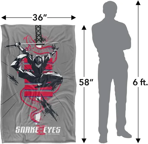 Vista 5 de Snake Eyes: G.I. Joe Origins Brush Attack Silky Touch Manta súper suave 36" x 58" Ataque de pincel