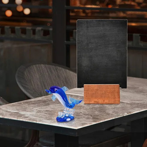 Vista 6 de BESPORTBLE Adorno de mesa de delfín, figura de delfín de cristal azul, estatua de animales marinos, escultura, pisapapeles, coleccionable, vida