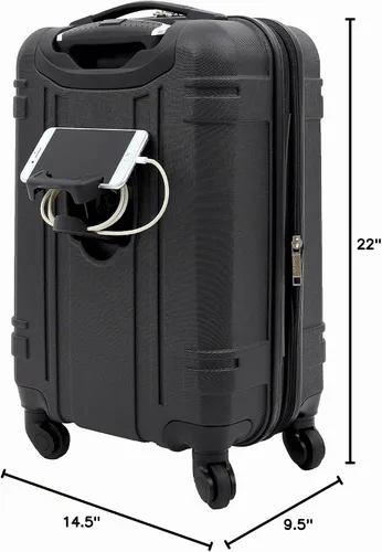 Vista 9 de Maleta rígida de 20 pulgadas para equipaje de mano Wrangler Astral, Negro, Maleta de mano de 20 pulg.