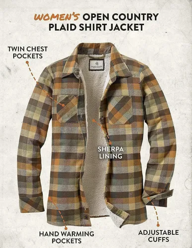 Vista 7 de Legendary Whitetails Chaqueta tipo camisa abierta para mujer, de estilo rústico