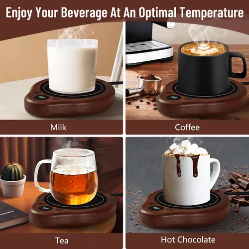 Vista 5 de Calentador de Tazas, Calentador de Tazas de Café con 3 Ajustes de Temperatura, Calentador de Café con Ajustes de Tiempo de 2-12H, Calentador