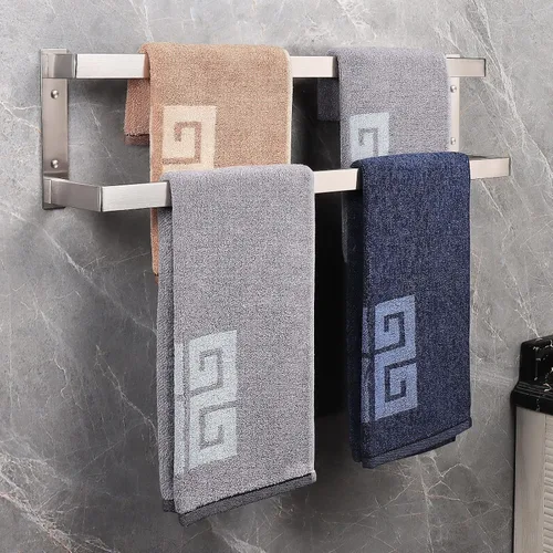 Vista 7 de NearMoon Toallero de baño, soporte para toallero, estante cuadrado, toalla colgante para baño, toallero grueso de acero inoxidable SUS304 montado