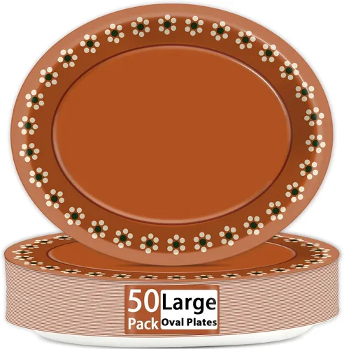 Vista 9 de Qyeahkj 50 piezas de platos de papel ovalados de surf de verano grandes de 11" para decoración de fiesta temática de playa desechable suministros