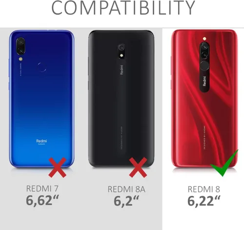 Vista 9 de kwmobile Funda compatible con Xiaomi Redmi 8 - Funda protectora delgada para teléfono TPU - Acabado mate suave - Negro mate