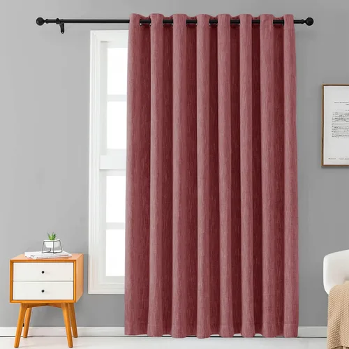 Vista 16 de Melodieux Elegantes cortinas opacas de algodón para oscurecer la habitación, para sala de estar, dormitorio, con aislamiento térmico, paneles