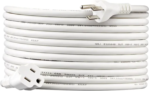 Vista 8 de Amazon Basics - Cable de extensión de 3 pies, extensor de toma de 3 clavijas, cable de extensión para interiores, 13 amperios, 125V, color negro