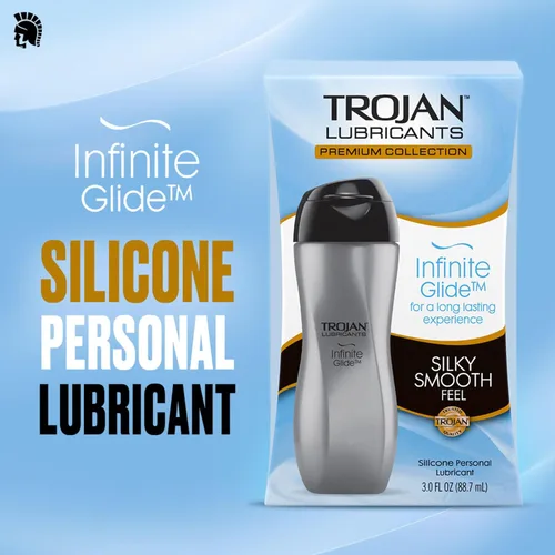 Vista 2 de Lubricante personal Trojan Infinite Glide, lubricante personal de silicona, 3 fl oz