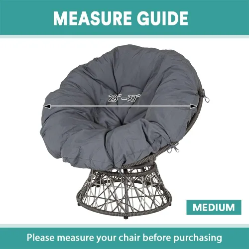 Vista 2 de Funda redonda para silla con platillo, funda extraíble de terciopelo de alta elasticidad para silla de luna, protector de muebles (marrón, mediano)
