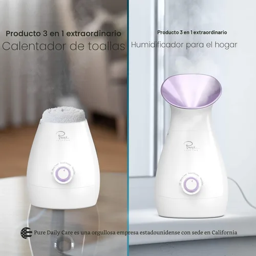 Vista 6 de NanoSteamer - Vaporizador facial nano iónico grande 3 en 1 con control preciso de temperatura - Humidificador - Desobstruye los poros - Puntos