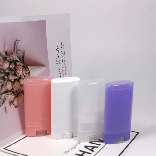Vista 4 de 10 unidades de plástico vacíos de 15 g/0.5 oz tamaño de viaje transparente ovalado tubo de bálsamo labial desodorante tubo de 0.5 fl oz tubo