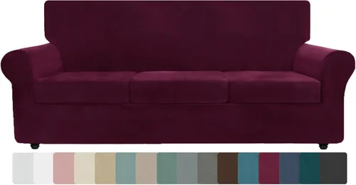 Vista 76 de ZNSAYOTX Fundas elásticas para silla de terciopelo de lujo con brazo, 2 piezas, para sala de estar, funda gruesa y suave, antideslizante, protector