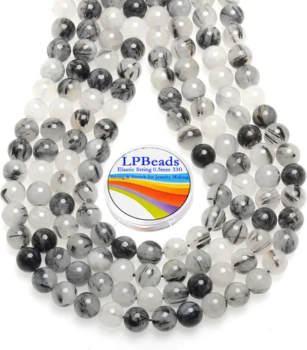 Vista 19 de LPBeads 100 Cuentas de 8mm Cuentas Redondas Naturales de Chakra, Cuentas Sueltas de Piedra Preciosa Redondas para Hacer Joyas con Cordón Elástico
