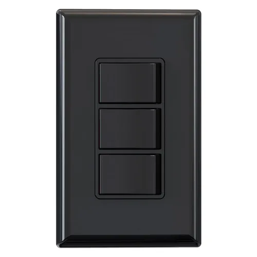 Vista 13 de ELEGRP Decorator - Interruptor basculante triple, paleta eléctrica de un solo polo, 15 A 120 V en la pared, encendido y apagado automático, placa