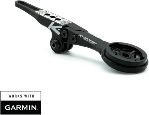 Vista 2 de K-Edge Sistema de manillar integrado para computadora de bicicleta para dispositivos GPS Garmin Negro accesorios de ciclismo-electrónica