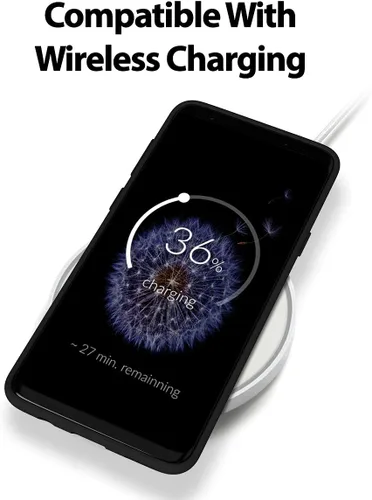 Vista 2 de GOOSPERY Funda de silicona líquida para Galaxy S9 Plus (2018) Silky-Soft Touch Full Body Protection Funda a prueba de golpes con forro de microfibra