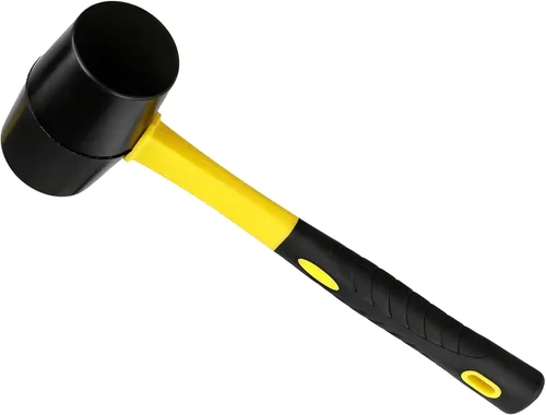Vista 4 de Juego de 3 martillos de goma (8 onzas/16 oz/32 onzas), cabezales de mazo de goma con mango de fibra de vidrio antideslizante para carpintería