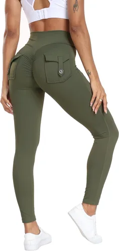 Vista 2 de gymfrog Leggings con levantamiento de glúteos para mujer, sin costuras, de cintura alta, pantalones de yoga, leggings fruncidos