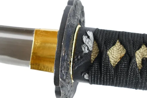 Vista 7 de MAKOTO Espada samurái negra de Katana afilada hecha a mano de 40 pulgadas