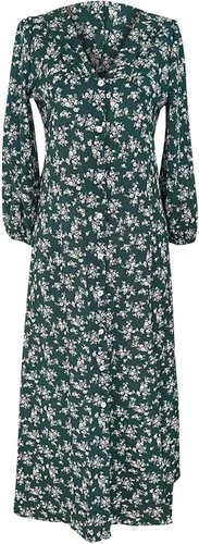 Vista 6 de Vestidos hawaianos para mujer, vestido de playa bohemio floral elegante de verano 2023, con cuello en V cruzado, vestido largo fruncido y fluido