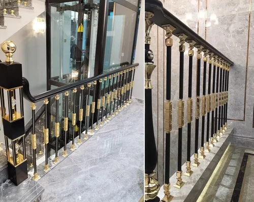 Vista 2 de CMYUN Balaustres de estilo oriental para interior de escalera, juego de husillos de barandilla de escalera cortables de 37.4 in con zapatos