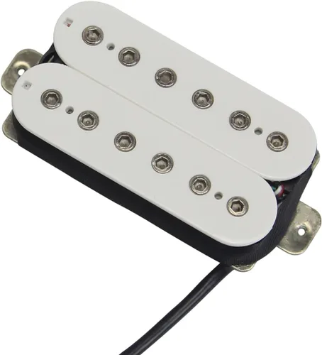Vista 3 de FLEOR Pastillas de cuello para guitarra eléctrica Alnico 5 Humbucker de bobina doble - Blanco