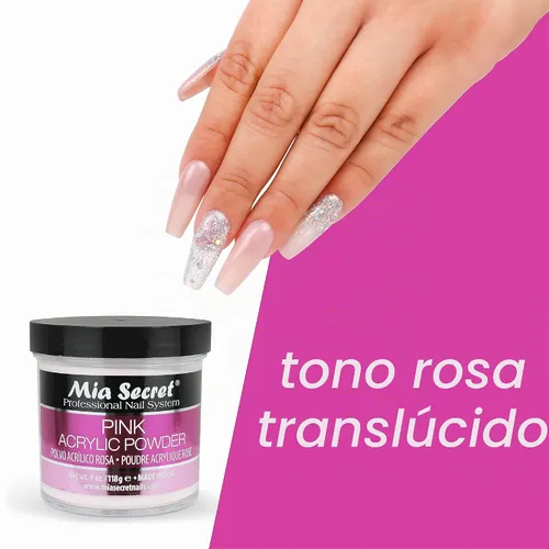 Vista 6 de Mia Secret Polvo acrílico rosa 4 oz.