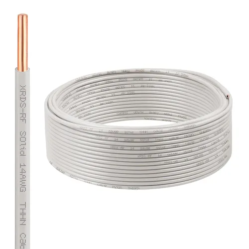 Vista 50 de Cable THHN 25 pies, Conductor Único de Cobre Desnudo, Cable Eléctrico Rojo 10AWG, Cable de Construcción Sólida de 600V con Funda de Nylon