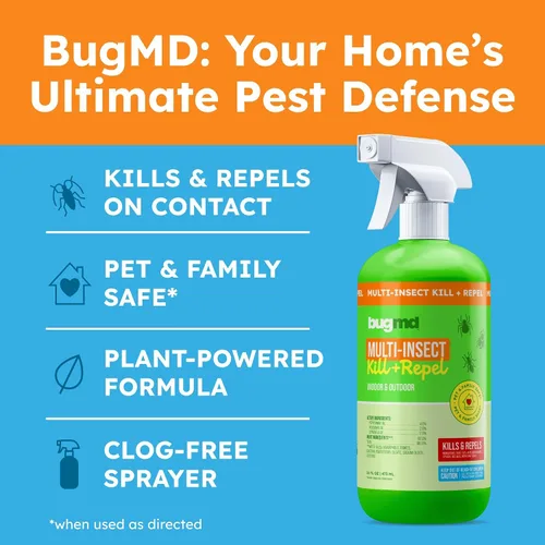 Vista 9 de BugMD Asesino y repelente de insectos seguro para mascotas Spray de aceite de menta para arañas, hormigas y cucarachas Spray de insectos