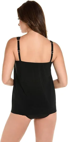 Vista 3 de Miraclesuit Traje de baño para mujer, copa DD-Illusionist Mirage de cuello alto, tankini con aros