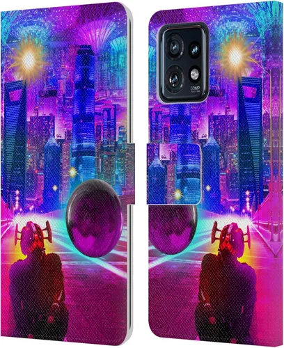 Vista 10 de Head Case Designs Officially Licensed Dave Loblaw Boy Painting Moon Clouds Sci-Fi and Surreal Leather Book Wallet Case Cover Compatible with