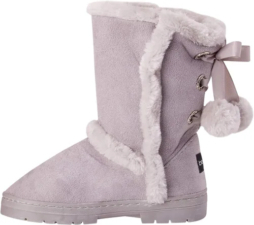 Vista 2 de bebe Girls Fur Trim Winter Boots with Back Lace Pom-Poms (ToddlerLittle GirlBig Girl)