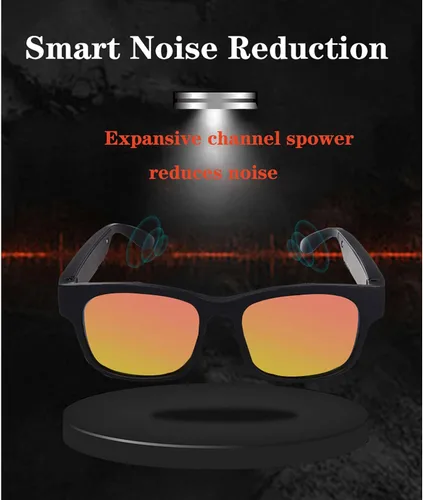 Vista 3 de IVY Lentes inteligentes, lentes de sol de audio inalámbricos Bluetooth con auriculares abiertos y llamadas manos libres, color negro glamour