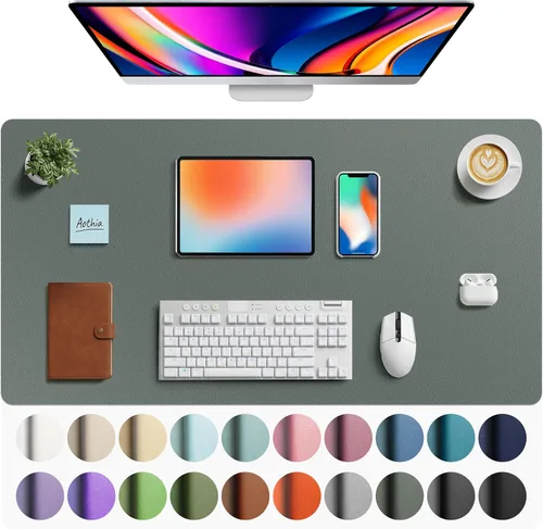 Vista 152 de Aothia - Protector de escritorio de cuero sintético grande, base antideslizante para mouse y superficie para escribir, impermeable, fácil de Agua