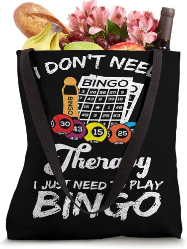 Vista 4 de Vintage I Dont Need Therapy I Just Need To Play Bolsa de mano de bingo