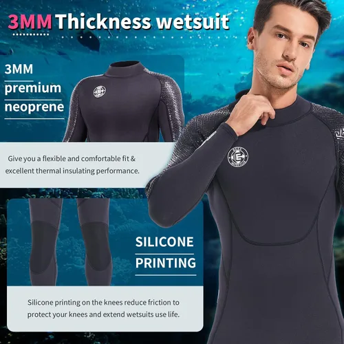 Vista 6 de BEEK - Traje de neopreno para hombre y mujer, de 0.118 pulgadas, con cremallera trasera, ultra elástico, manga larga, cuerpo completo, cálido